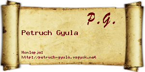 Petruch Gyula névjegykártya