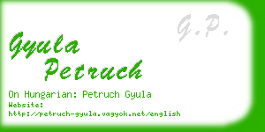 gyula petruch business card